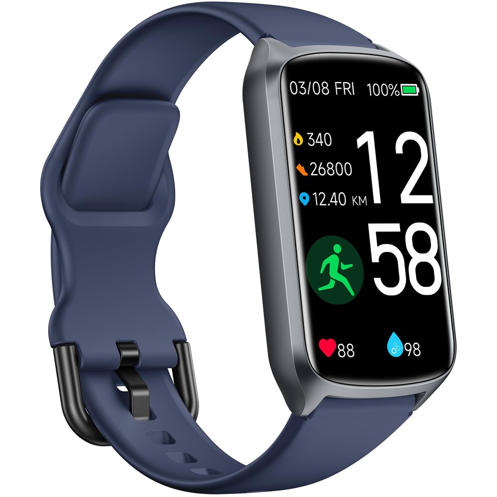 Amzhero Health Fitness Tracker with 24/7 Heart Rate, Blood Oxygen, Blood Pressure, Sleep Tracker, 5ATM Waterproof Activity Trackers with Step Tracker, Pedometer (S & L Bands Included)