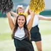60 Pcs Cheerleading Pom Poms Bulk Kit Metallic Foil Fun Spirited Cheerleader Poms with Plastic Handles for Kids Adults Sports Match, Black & Gold view 4