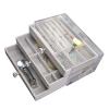 Acrylic Jewerly Box with 3 Drawers. Velvet Jewelry Organizer Holder for Earring, Bangle, Bracelet, Necklace, Ring, Watch. Display Case Gift for Women (Gray). view 1
