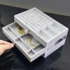 Acrylic Jewerly Box with 3 Drawers. Velvet Jewelry Organizer Holder for Earring, Bangle, Bracelet, Necklace, Ring, Watch. Display Case Gift for Women (Gray). view 2