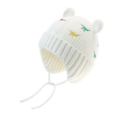BAVST Baby Beanie Hat for Winter with Earfalp Cute Bear Kids Toddler Girls Boys Warm Knit Cap 0-2Years D-White