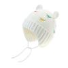 BAVST Baby Beanie Hat for Winter with Earfalp Cute Bear Kids Toddler Girls Boys Warm Knit Cap 0-2Years D-White view 1