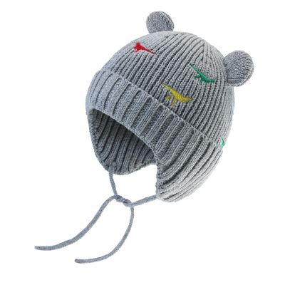 BAVST Baby Beanie Hat for Winter with Earfalp Cute Bear Kids Toddler Girls Boys Warm Knit Cap 0-2Years D-Grey