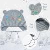 BAVST Baby Beanie Hat for Winter with Earfalp Cute Bear Kids Toddler Girls Boys Warm Knit Cap 0-2Years D-Grey view 2
