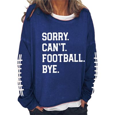 MOGUI Sorry Cant Soccer Bye Womens Hoodie Sweatshirt Football Bye T Shirt Funny Casual Graphic Pullover Fun Gifts Plus Size 3Xl Navy
