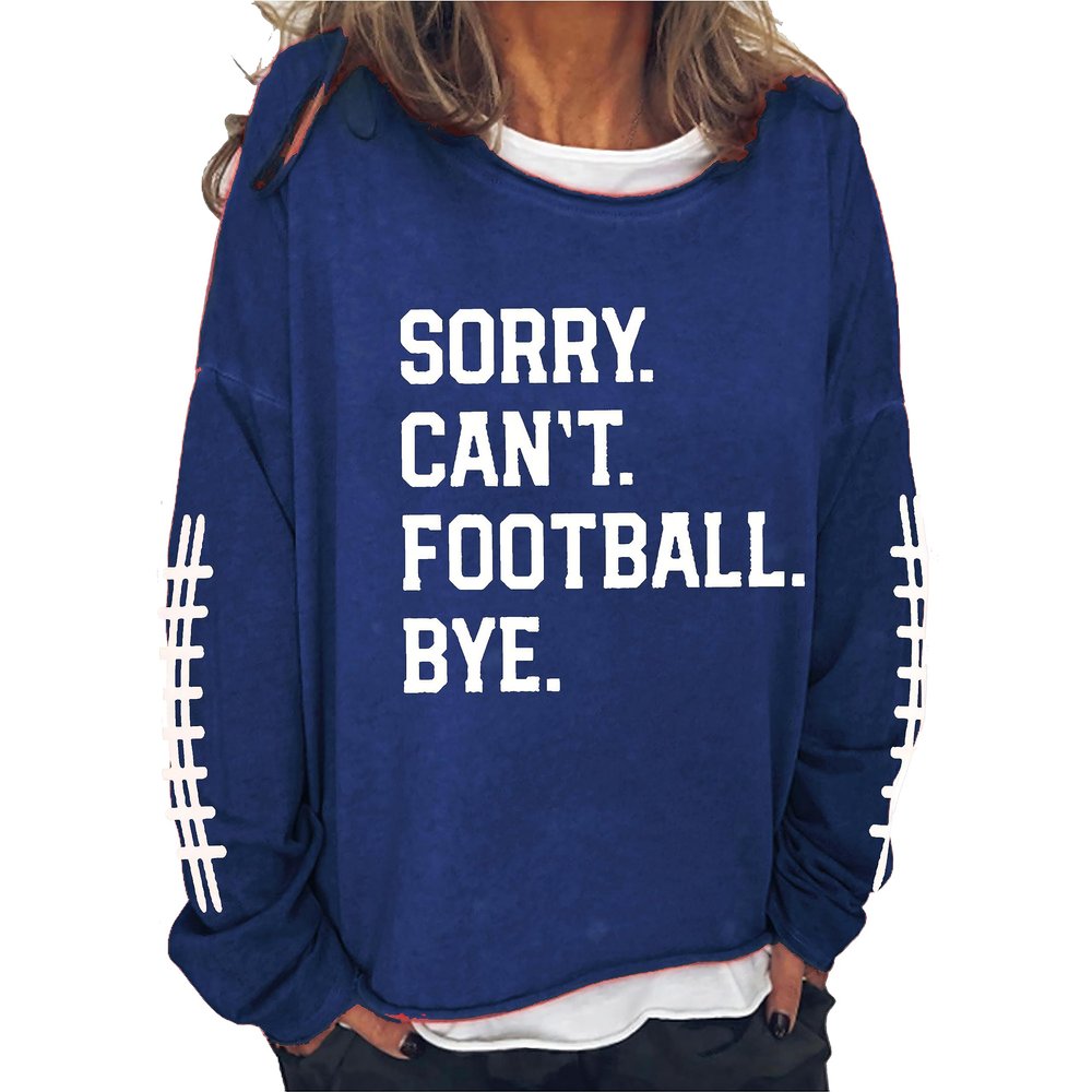 MOGUI Sorry Cant Soccer Bye Womens Hoodie Sweatshirt Football Bye T Shirt Funny Casual Graphic Pullover Fun Gifts Plus Size 3Xl Navy