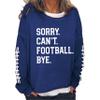 MOGUI Sorry Cant Soccer Bye Womens Hoodie Sweatshirt Football Bye T Shirt Funny Casual Graphic Pullover Fun Gifts Plus Size 3Xl Navy view 1