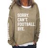 MOGUI Football Bye Sweatshrit Sorry Can'T Soccer Bye Sweatshirt Sorry Cant Football Bye Sweatshirt Football Lover Crewneck Loose Sweatshirt Hoodie Plus Size Xl Khaki view 1