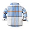 ALLureLove Toddler Boys' Girls' Flannel Plaid Shirt Button Down Long Sleeve Jacket Lapel Shacket Coat Tops Casual Outwear(Blue,18month) view 3