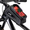 WILD MAN Hard Shell Bike Phone Frame Bag Waterproof Top Tube Bike Phone Bag with Sensitive Touch Screen for Road Mountain MTB Cycling(M30,Black) view 1
