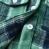 ALLureLove Toddler Boys' Girls' Flannel Plaid Shirt Button Down Long Sleeve Jacket Lapel Shacket Coat Tops Casual Outwear(Light Green,2-3T) view 2
