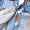 ALLureLove Toddler Boys' Girls' Flannel Plaid Shirt Button Down Long Sleeve Jacket Lapel Shacket Coat Tops Casual Outwear(Blue,4-5T) view 2