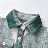 ALLureLove Toddler Boys' Girls' Flannel Plaid Shirt Button Down Long Sleeve Jacket Lapel Shacket Coat Tops Casual Outwear(Green,18month) view 3