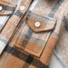 ALLureLove Toddler Boys' Girls' Flannel Plaid Shirt Button Down Long Sleeve Jacket Lapel Shacket Coat Tops Casual Outwear(Coffee,2-3T) view 2
