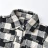 ALLureLove Toddler Boys' Girls' Flannel Plaid Shirt Button Down Long Sleeve Jacket Lapel Shacket Coat Tops Casual Outwear(Black,4-5T) view 4