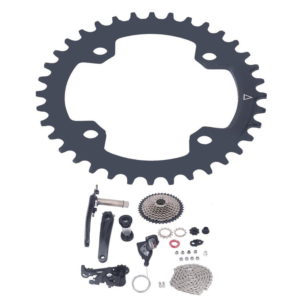 GLOGLOW Flywheel Bike Change Kit, Speed Control Lightweight 10-Speed Multielectrolyte Assembly for Bike Repair (36T Chainring)