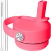 Straw Cap for YETI Rambler Lid Replacement - Bimini Pink Straw Lid for YETI Lid Rambler Water Bottle Jr 12 oz 18 oz 26 oz 36 oz 64 oz Accessories Top view 1