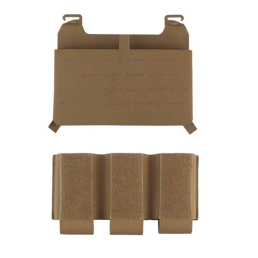 JFFCESTORE Tactical Placard Front Flap Hanging Pouch Pack Magazine with Elastic Insert Kangaroo Mag Holster Pouch for Tactical Vest (Tan)