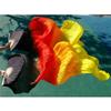 Pulcykp Belly Dance Fans Silk 1 Pair Unisex Dance Performance Props Fans Black+Red+Orange+Yellow FS38 1pc Right hand-180cm view 2