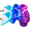 1Pair Silk Dance Fans Ribs Stage Performance Props Dyed Fans Belly Fans Turquoise+Royal Bule+Purple S view 2
