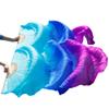 1Pair Silk Dance Fans Ribs Stage Performance Props Dyed Fans Belly Fans Turquoise+Royal Bule+Purple S view 3