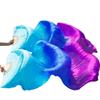 1Pair Silk Dance Fans Ribs Stage Performance Props Dyed Fans Belly Fans Turquoise+Royal Bule+Purple S view 4