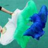 Pulcykp Silk Veils Dance Fans 1Pair Belly Dance Fans Ribs Long Silk Fans 180 * 90Cm Handmade Dance Props as picture3 L view 1
