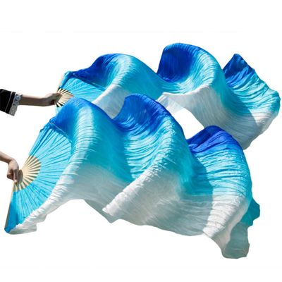 Pulcykp Silk Belly Dance Fan Dance Silk Veils Left+Right Colors 180 * 90 Cm FS102 280x90cm 1 Pair