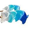 Women Belly Dancing Fan 1 Pair Gradient Color Dancer Practice Props Imitation Silk Fans Rayon Silk Fan Blue-Turquoise-White XL 210x90cm view 4