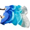 Pulcykp Women Silk Belly Dance Fan Dance Silk Veils 1 Pair 180 * 90 CM Red+Orange+Yellow Blue torquise White 1pc Right hand-180cm view 1