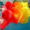 Pulcykp Women Silk Belly Dance Fan Dance Silk Veils 1 Pair 180 * 90 CM Red+Orange+Yellow Blue torquise White 1pc Right hand-180cm view 2