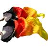 Pulcykp Belly Dance Fan Chinese Dance Fans Real Silk Imitation 1 Pair / 1 Pc Handmade Dyed Long Fan Veil as picture-21 L-180x90cmReal Silk view 2