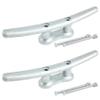 WTMORE Dock Cleats 10 inch, Hot Dipped Galvanized Cast Iron Boat Cleats, Boat Dock Cleats Rope Cleats, Ideal for Boat Deck Yacht Kayak Dock or Home Decoration, Hardware Included (2 Pack) view 1