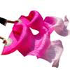 Pulcykp Silk Ribs Long Silk Fans Belly Dance Silk Fans Handmade Dyed Dance Fans Rose Red+Pink XL view 4