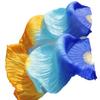 Pulcykp Silk Belly Dance Fans Handmade Hand Dyed Natural Silk 1Pair Belly Dance Fans 120/150/180 * 90Cm Dance Props as picture8 XXL view 1