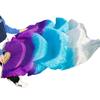 Pulcykp Silk Dance Fans Silk Fans 1 Pair Handmade Dyed Silk Belly Dance Fans 23 Colors 120/150/180/230 * 90 Cm as picture18 M (150x90cm) view 1