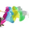 Pulcykp Women Chinese Silk Veils Dance Fans Pair of Belly Dancing Fans Cheap Turquoise+RoyalBlue+White as picture8 M-150cm-1pair(2pcs) view 1