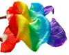 Women Belly Dancing Fan 1 Pair Gradient Color Dancer Practice Long Imitation Rayon Silk Fans 4 1 pair-180x90cm view 2