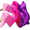 Pulcykp Handmade Women Silk Belly Dance Fan Dance Silk Veils 1 Pair Rainbow Colors Pink Fuchsia Purple XL-230cm-1pair(2pcs) view 1