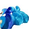 Pulcykp Chinese Silk Veils Dance Fans Pair of Belly Dancing Fans 2Pcs White+ Sky Blue +Blue FS27 1pc Right hand-120cm view 1