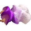 1 Pair 100% Silk Handmade Dyed Fans Veil Women Belly Dance Fans Purple+ Light Purple +White Colors L view 3