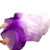 1 Pair 100% Silk Handmade Dyed Fans Veil Women Belly Dance Fans Purple+ Light Purple +White Colors L view 4