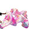 Pulcykp Belly Dance Fan Handmade Dyed Silk Dance Fan Belly Dancing 1 Pair Silk Fans Color7-d Real silk-180x90cm view 2