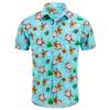 J&DHUASHA Christmas Shirts for Men Santa Snowman Button Down Short Sleeve Shirts Hawaiian Casual Vacation Shirts(Christmas P012, XL) view 2