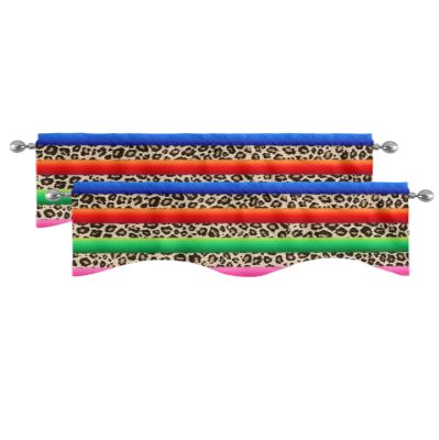 YOKOU Kitchen Valances for Windows Mexican Striped Leopard Stripes Animal Fur Texture Rainbow Light Filtering Short Curtains for Windows Bedroom Privacy Added Rod Pocket Design 54x18inch,2pcs