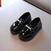 BININBOX Little Girls Patent Leather Oxford Slip-On Penny Loafer Rhinestones Pearls Flats Black White School Uniform Dress Shoes for Toddlers/Little Girls(12.5 M US Little Kid,Black) view 4