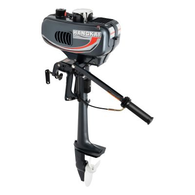 HANGKAI Outboard Motor Boat Engine,2 Stroke 3.5HP Heavy Duty Outboard Motor Boat Engine w/Water Cooling CDI System for Rubber Boats,Inflatable Boats,Sailboats 10km/h
