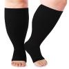LOUSGUTA Open Toe Plus Size Compression Socks for Women & Men 15-20 mmhg Toeless Wide Calf Compression Support Knee Socks view 1