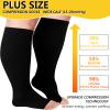 LOUSGUTA Open Toe Plus Size Compression Socks for Women & Men 15-20 mmhg Toeless Wide Calf Compression Support Knee Socks view 4