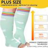 LOUSGUTA Open Toe Plus Size Compression Socks for Women & Men 15-20 mmhg Toeless Wide Calf Compression Support Knee Socks view 4